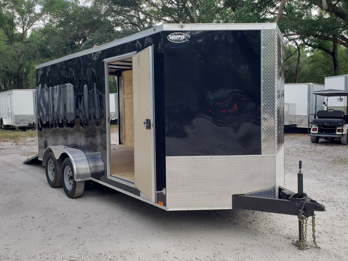 Diamond Cargo 7x16 TA Trailer - Black, Ramp, Side Door, Extra Height - Image 14