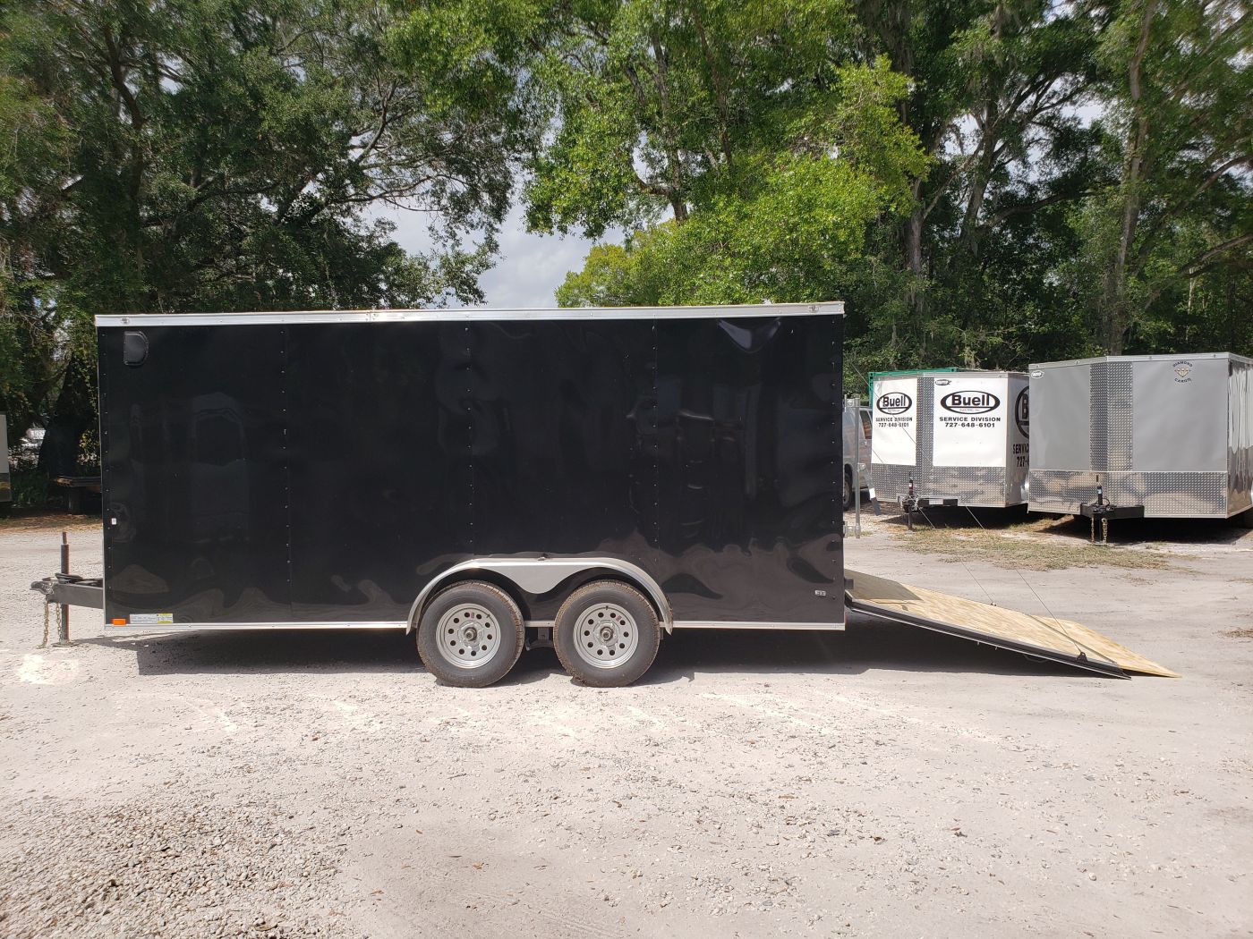 Diamond Cargo 7x16 TA Trailer - Black, Ramp, Side Door, Extra Height - Image 4