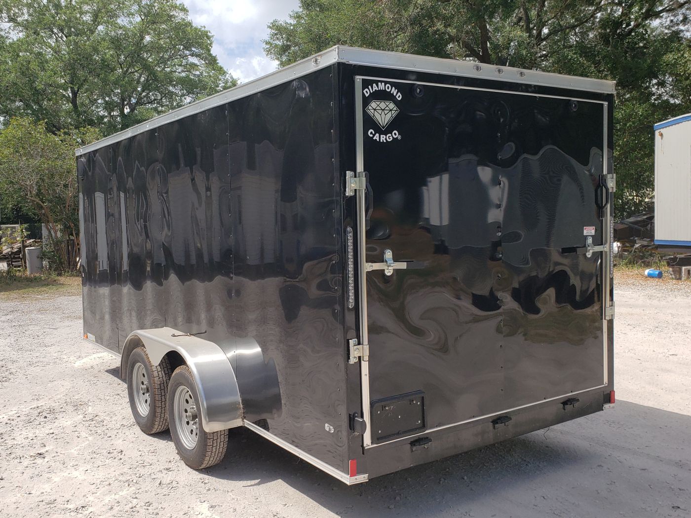 Diamond Cargo 7x16 TA Trailer - Black, Ramp, Side Door, Extra Height - Image 7