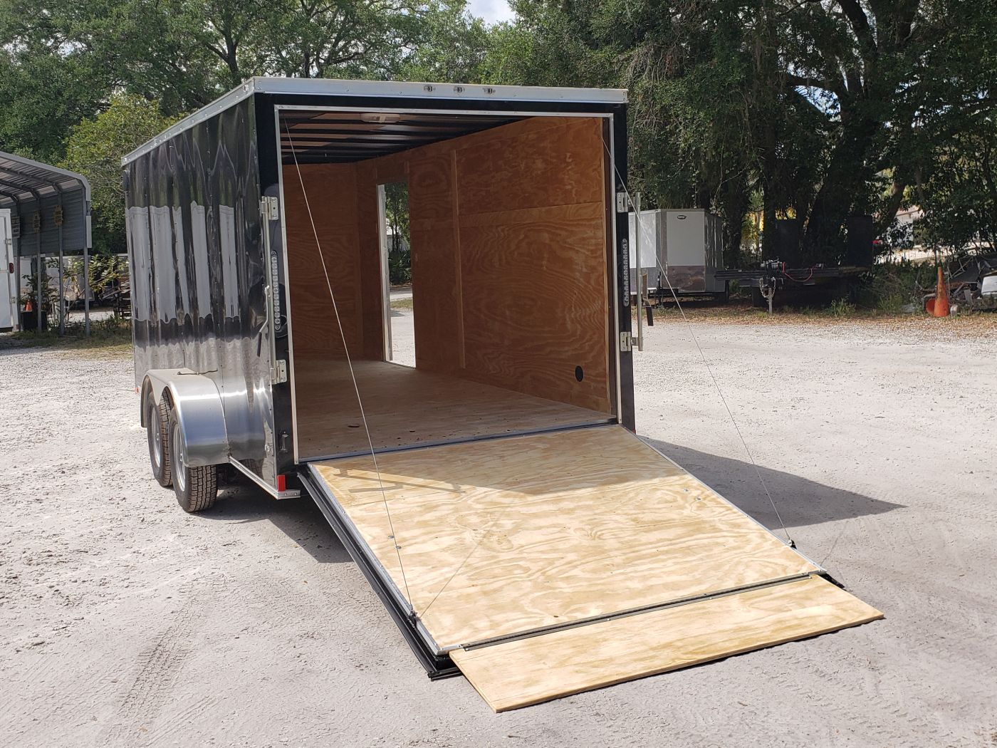 Diamond Cargo 7x16 TA Trailer - Black, Ramp, Side Door, Extra Height - Image 6