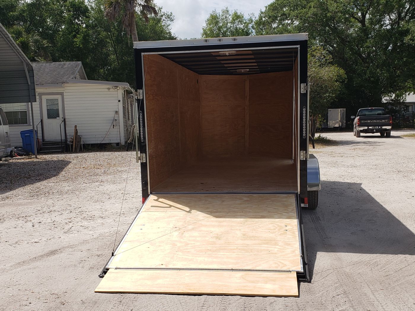 Diamond Cargo 7x16 TA Trailer - Black, Ramp, Side Door, Extra Height - Image 8