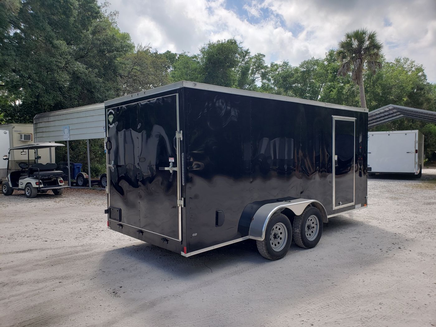 Diamond Cargo 7x16 TA Trailer - Black, Ramp, Side Door, Extra Height - Image 11