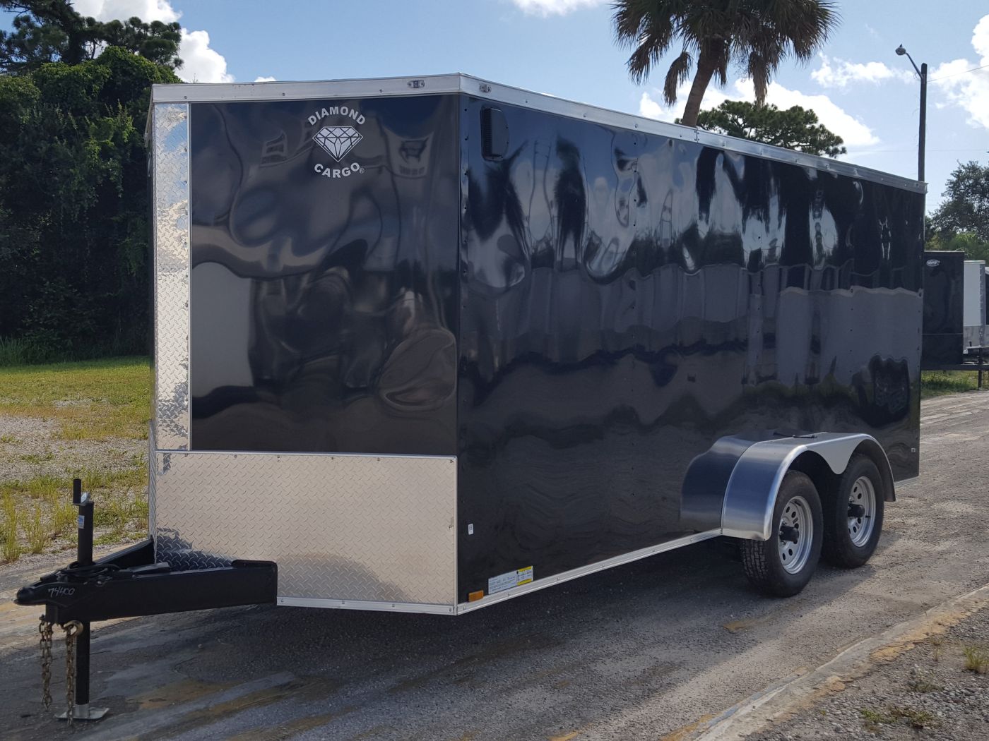 Diamond Cargo 7x16 TA Trailer - Black, Ramp, Side Door, Extra Height - Image 3