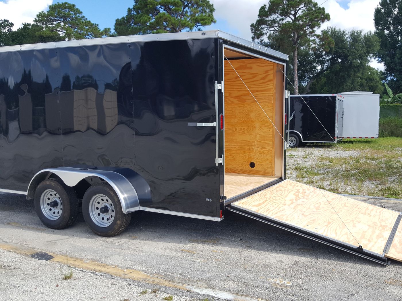 Diamond Cargo 7x16 TA Trailer - Black, Ramp, Side Door, Extra Height - Image 2