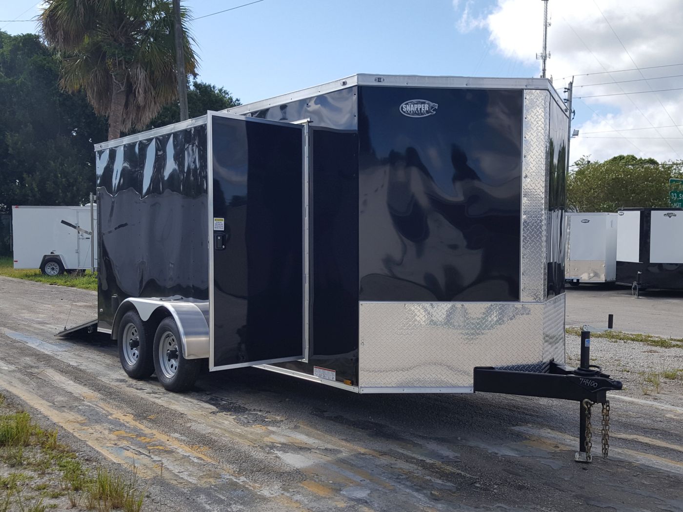 Diamond Cargo 7x16 TA Trailer - Black, Ramp, Side Door, Extra Height - Image 12