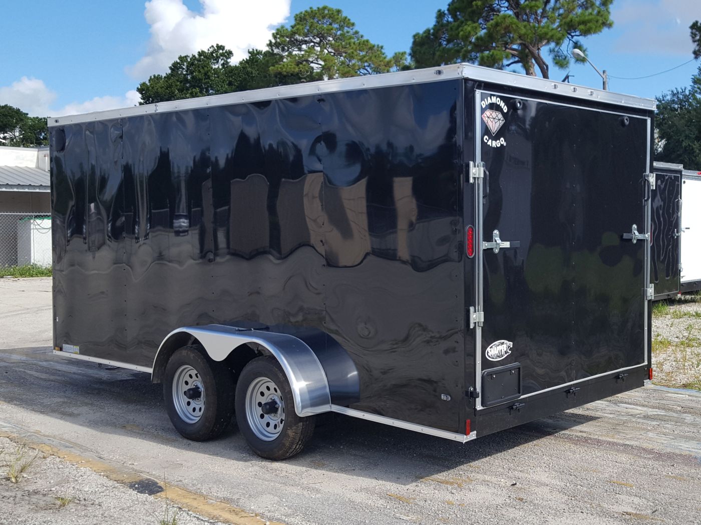 Diamond Cargo 7x16 TA Trailer - Black, Ramp, Side Door, Extra Height - Image 5