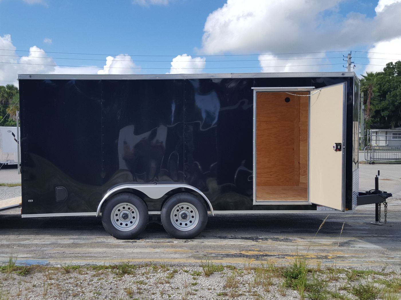 Diamond Cargo 7x16 TA Trailer - Black, Ramp, Side Door, Extra Height - Image 10