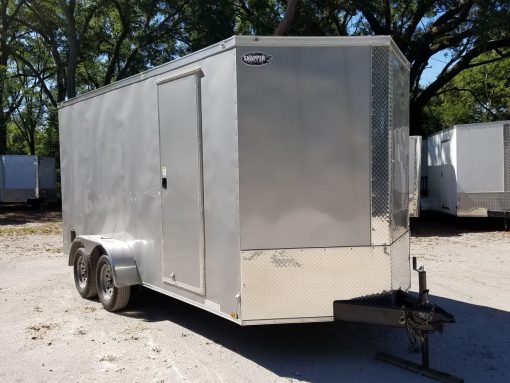 Diamond Cargo 7x16 TA Trailer - Silver Frost, Ramp, Side Door, Extra Height - Image 16