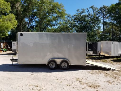 Diamond Cargo 7x16 TA Trailer - Silver Frost, Ramp, Side Door, Extra Height - Image 4