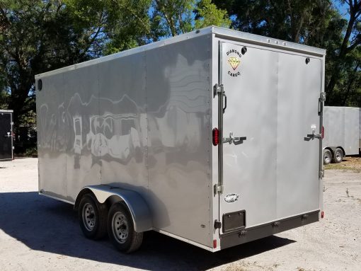 Diamond Cargo 7x16 TA Trailer - Silver Frost, Ramp, Side Door, Extra Height - Image 7