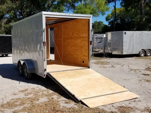 Diamond Cargo 7x16 TA Trailer - Silver Frost, Ramp, Side Door, Extra Height - Image 6