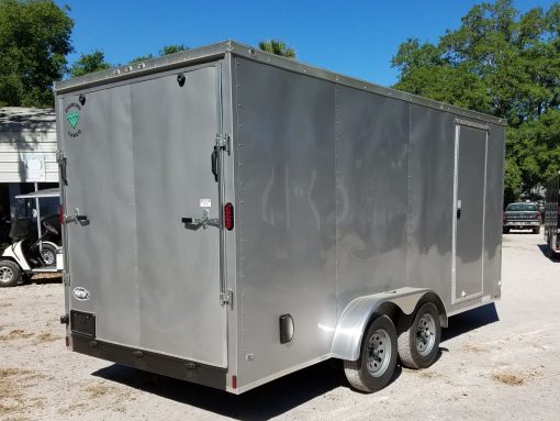 Diamond Cargo 7x16 TA Trailer - Silver Frost, Ramp, Side Door, Extra Height - Image 11