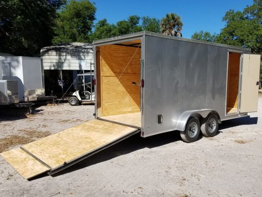 Diamond Cargo 7x16 TA Trailer - Silver Frost, Ramp, Side Door, Extra Height - Image 10