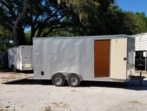 Diamond Cargo 7x16 TA Trailer - Silver Frost, Ramp, Side Door, Extra Height - Image 12