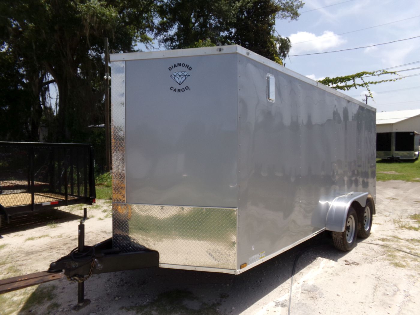 Diamond Cargo 7x16 TA Trailer - Silver Frost, Ramp, Side Door, Extra Height - Image 2