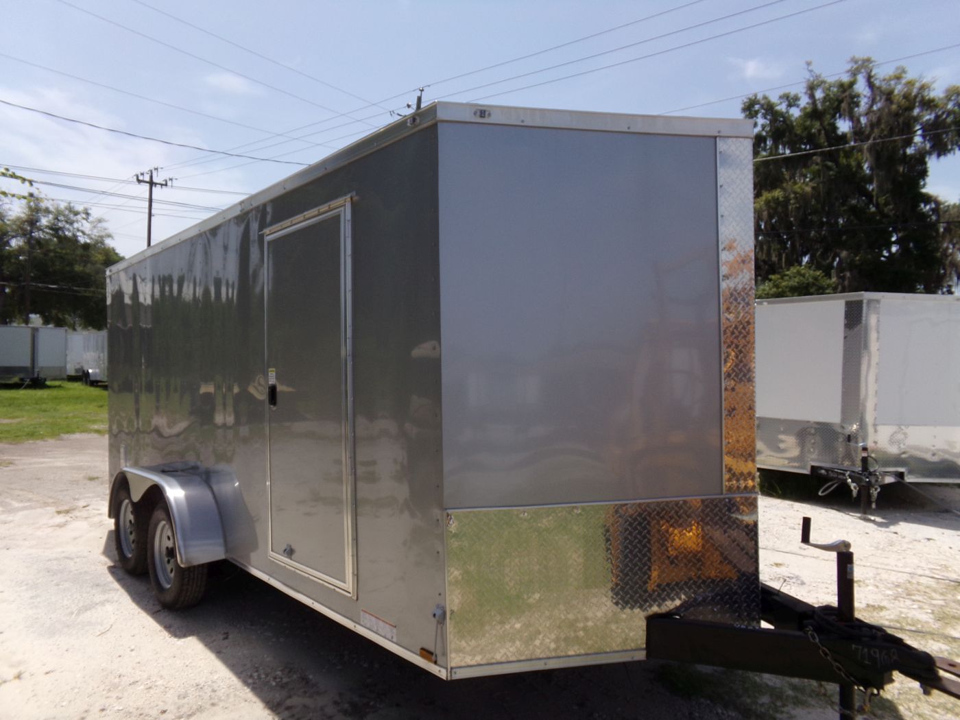 Diamond Cargo 7x16 TA Trailer - Silver Frost, Ramp, Side Door, Extra Height - Image 12