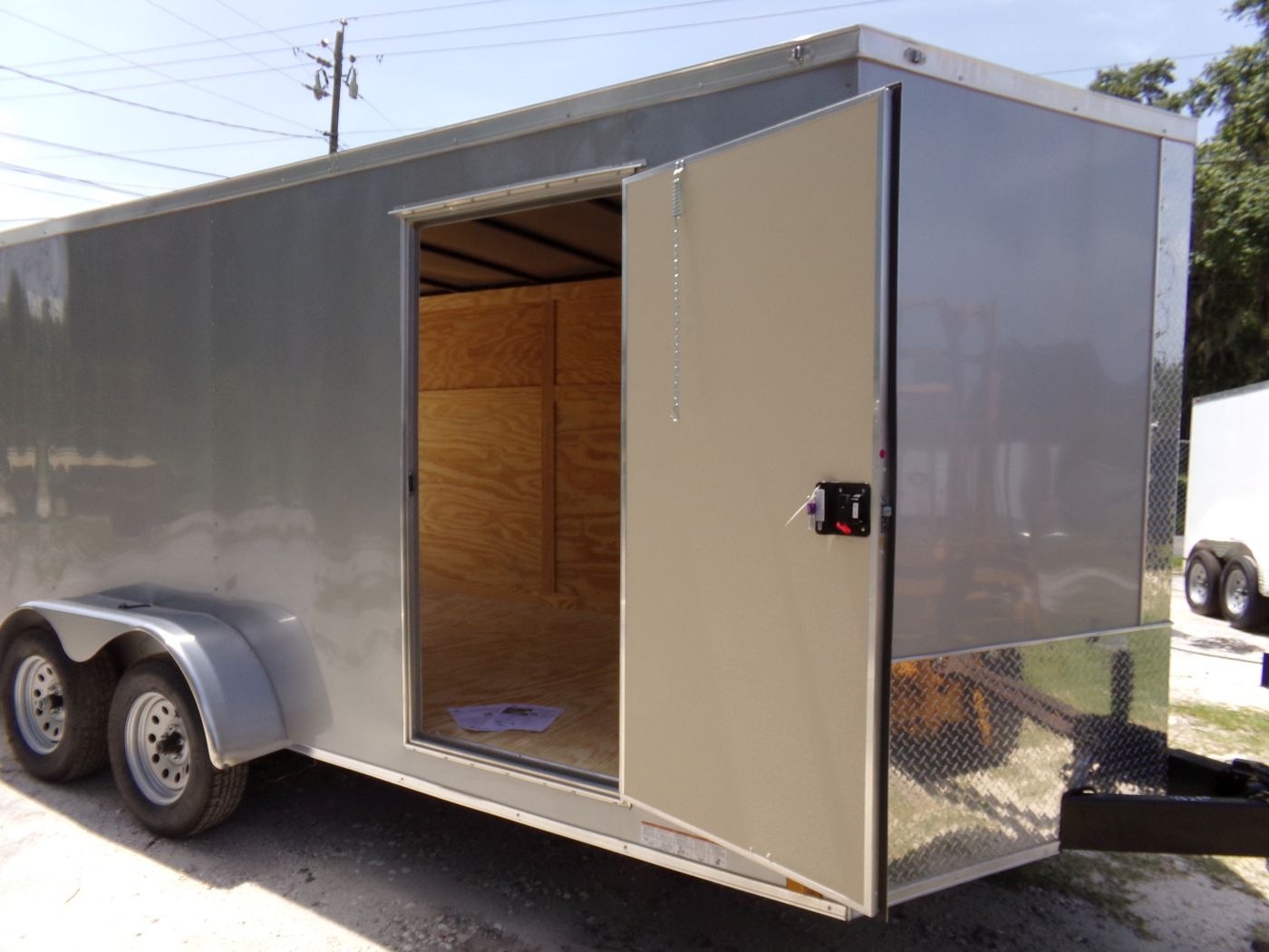 Diamond Cargo 7x16 TA Trailer - Silver Frost, Ramp, Side Door, Extra Height - Image 11