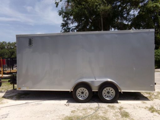 Diamond Cargo 7x16 TA Trailer - Silver Frost, Ramp, Side Door, Extra Height - Image 3