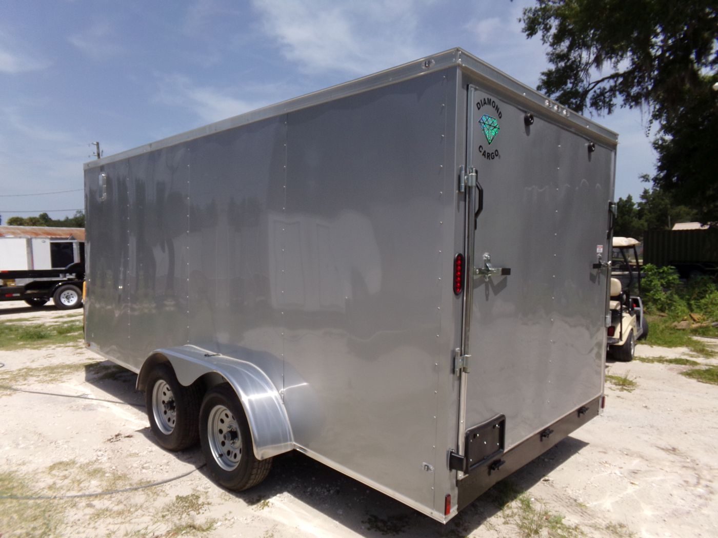 Diamond Cargo 7x16 TA Trailer - Silver Frost, Ramp, Side Door, Extra Height - Image 4