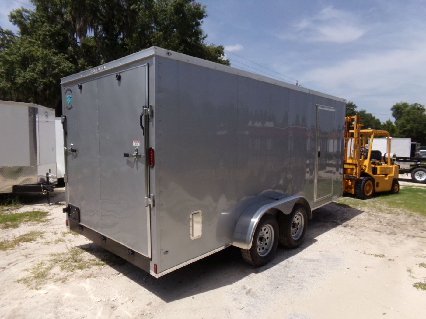 Diamond Cargo 7x16 TA Trailer - Silver Frost, Ramp, Side Door, Extra Height - Image 8