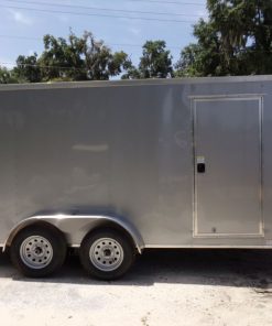 Diamond Cargo 7x16 TA Trailer - Silver Frost, Ramp, Side Door, Extra Height