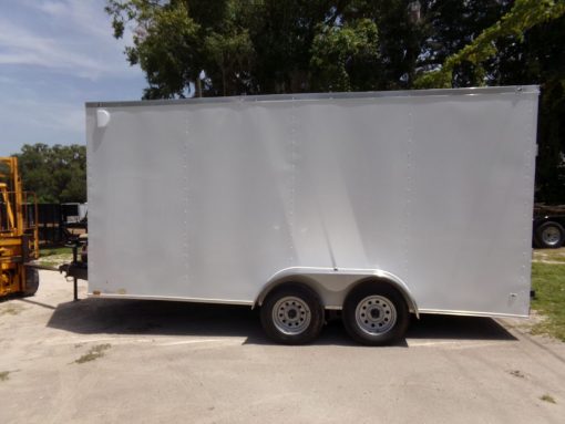 Diamond Cargo 7x16 TA Trailer - White, Ramp, Side Door, Extra Height - Image 3