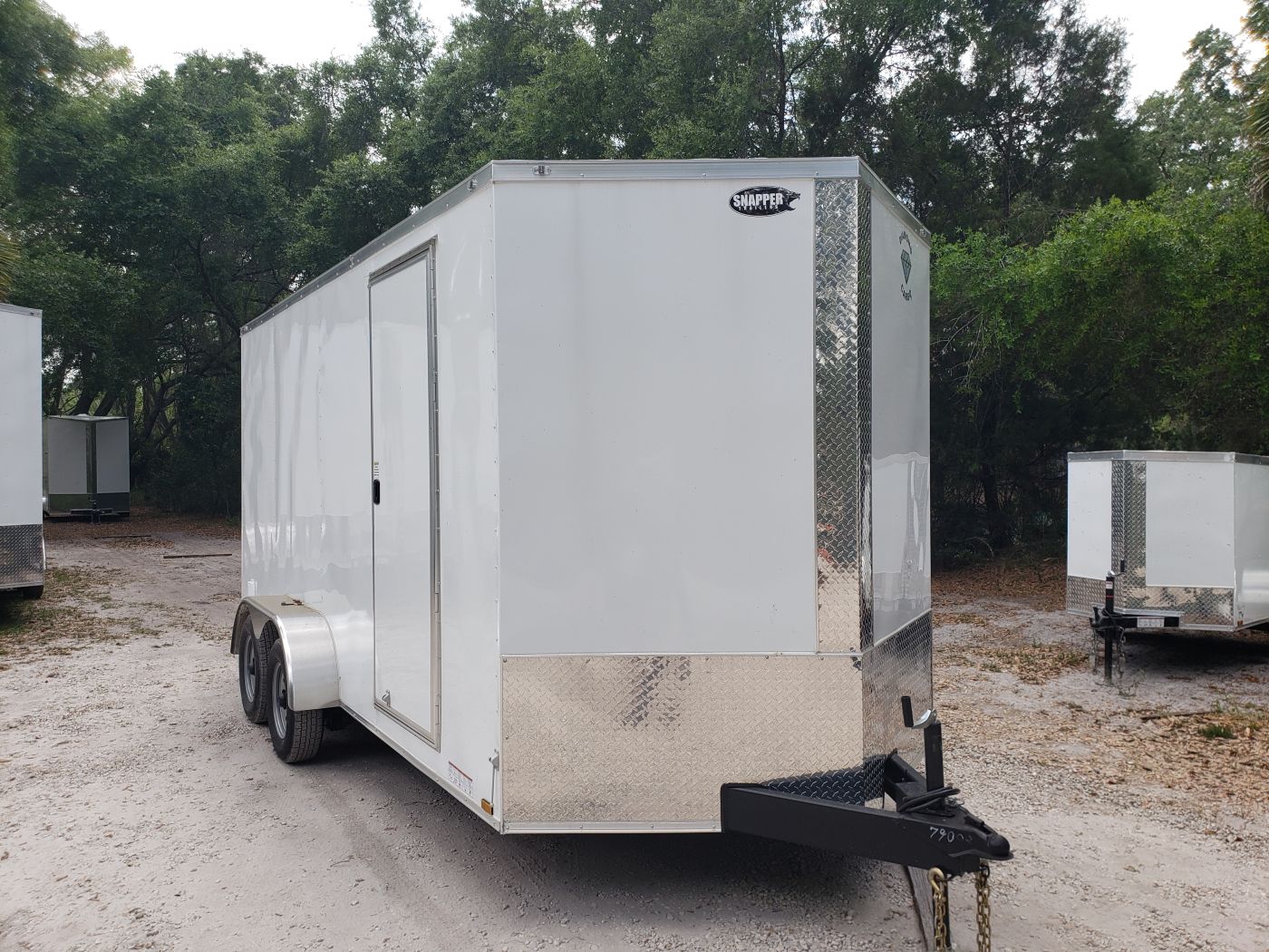 Diamond Cargo 7x16 TA Trailer - White, Ramp, Side Door, Extra Height - Image 15
