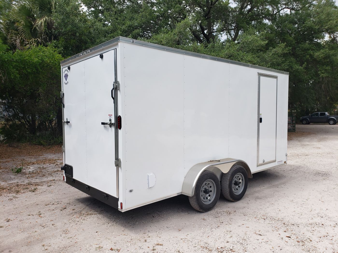 Diamond Cargo 7x16 TA Trailer - White, Ramp, Side Door, Extra Height - Image 11