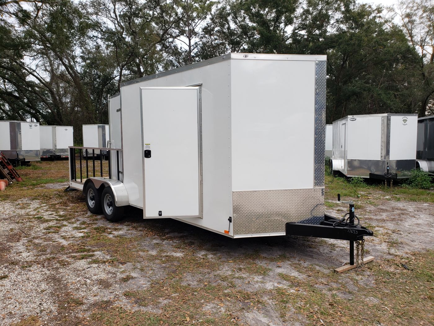 Diamond Cargo 7x20 TA Trailer - White, Barn Doors, Side Door, Extra Height, Hybrid Deck, 5K Axles - Image 13