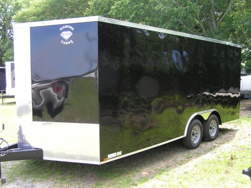 Diamond Cargo 8.5x18 TA Trailer - Black, Ramp, Side Door, D-Rings - Image 2