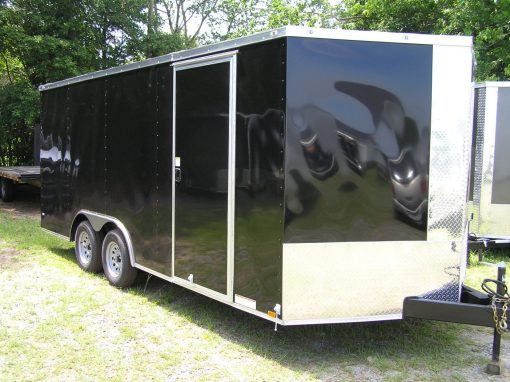 Diamond Cargo 8.5x18 TA Trailer - Black, Ramp, Side Door, D-Rings - Image 11
