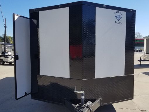 Diamond Cargo 8.5x20 TA Trailer - White Embossed, Ramp, Side Door, D-Rings, Full Blackout, ATP Corners - Image 15