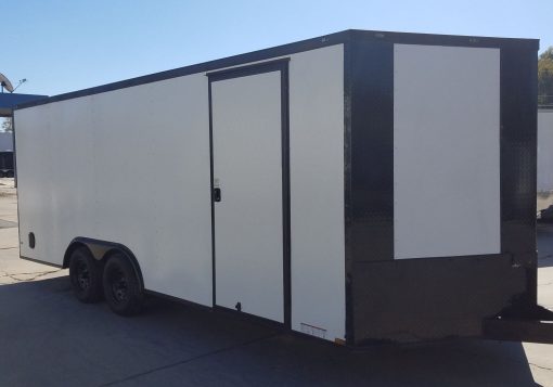 Diamond Cargo 8.5x20 TA Trailer - White Embossed, Ramp, Side Door, D-Rings, Full Blackout, ATP Corners - Image 16