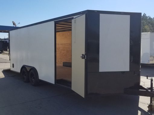 Diamond Cargo 8.5x20 TA Trailer - White Embossed, Ramp, Side Door, D-Rings, Full Blackout, ATP Corners - Image 14