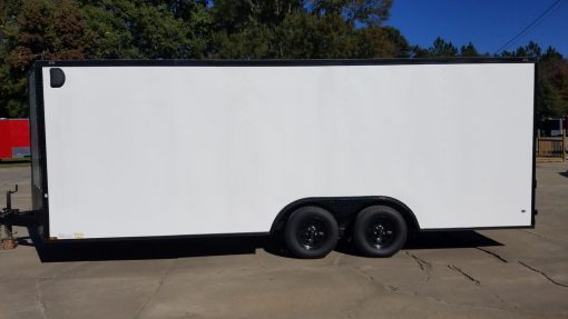 Diamond Cargo 8.5x20 TA Trailer - White Embossed, Ramp, Side Door, D-Rings, Full Blackout, ATP Corners - Image 5