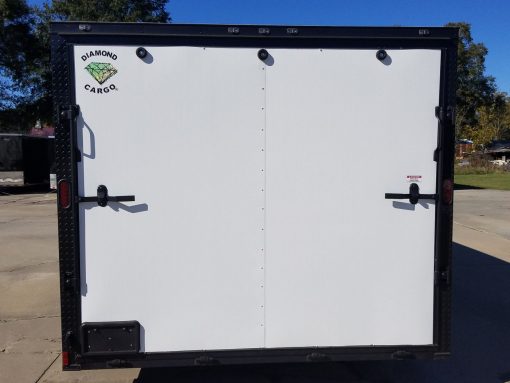 Diamond Cargo 8.5x20 TA Trailer - White Embossed, Ramp, Side Door, D-Rings, Full Blackout, ATP Corners - Image 9