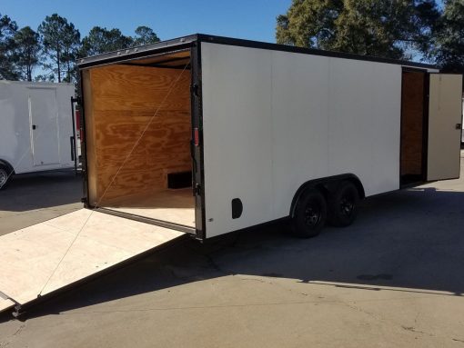 Diamond Cargo 8.5x20 TA Trailer - White Embossed, Ramp, Side Door, D-Rings, Full Blackout, ATP Corners - Image 10