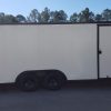 Diamond Cargo 8.5x20 TA Trailer - White Embossed, Ramp, Side Door, D-Rings, Full Blackout, ATP Corners