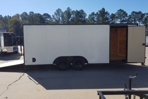 Diamond Cargo 8.5x20 TA Trailer - White Embossed, Ramp, Side Door, D-Rings, Full Blackout, ATP Corners - Image 12
