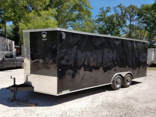 Diamond Cargo 8.5x20 TA Trailer - Black, Ramp, Side Door, 5K Axles, D-Rings - Image 3