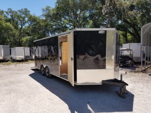 Diamond Cargo 8.5x20 TA Trailer - Black, Ramp, Side Door, 5K Axles, D-Rings - Image 14
