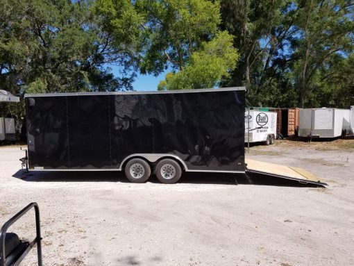 Diamond Cargo 8.5x20 TA Trailer - Black, Ramp, Side Door, 5K Axles, D-Rings - Image 4