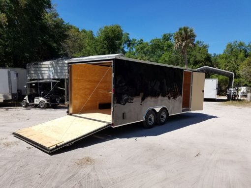 Diamond Cargo 8.5x20 TA Trailer - Black, Ramp, Side Door, 5K Axles, D-Rings - Image 10