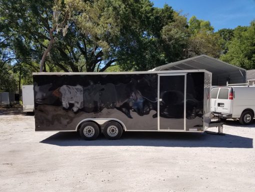 Diamond Cargo 8.5x20 TA Trailer - Black, Ramp, Side Door, 5K Axles, D-Rings