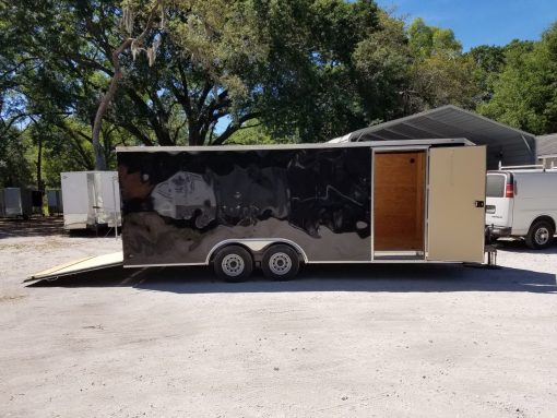 Diamond Cargo 8.5x20 TA Trailer - Black, Ramp, Side Door, 5K Axles, D-Rings - Image 12