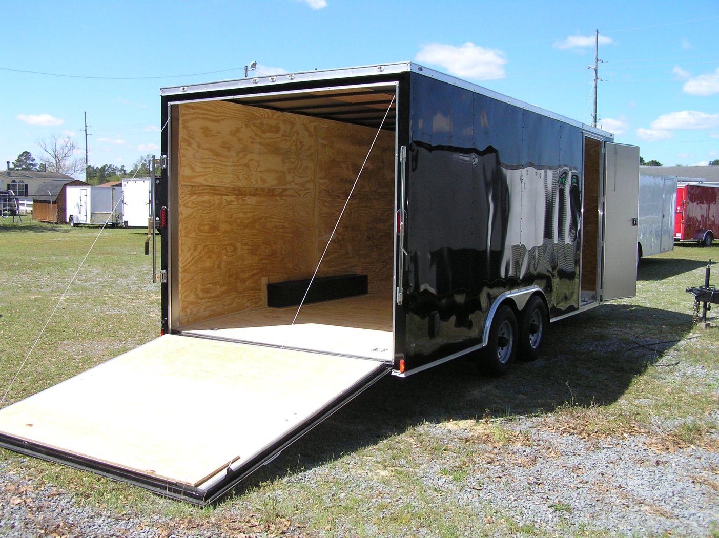 Diamond Cargo 8.5x20 TA Trailer - Black, Ramp, Side Door, 5K Axles, Extra Height, D-Rings - Image 8
