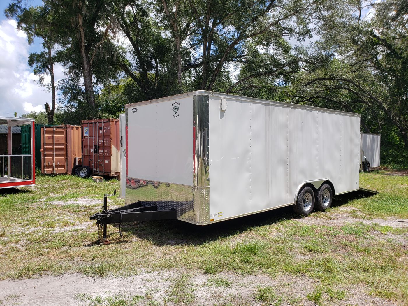 Diamond Cargo 8.5x20 TA Trailer - White, Ramp, Side Door, D-Rings, Flat Front, Insulated, 5K Axles - Image 2