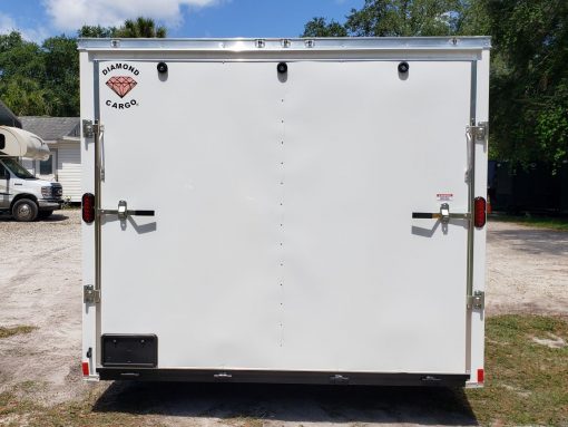 Diamond Cargo 8.5x24 TA Trailer - White, Ramp, Side Door, D-Rings - Image 9
