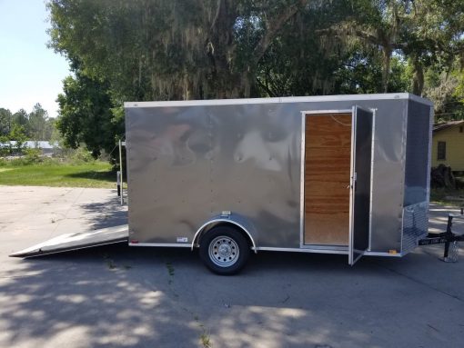 Quality Cargo 6x12 SA Trailer - Charcoal, Ramp, Side Door, Extra Height - Image 11