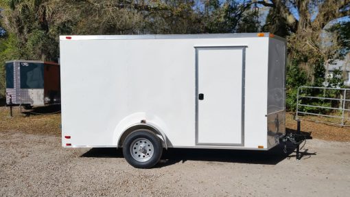 Quality Cargo 6x12 SA Trailer - White, Double Doors, Side Door, Extra Height, Window